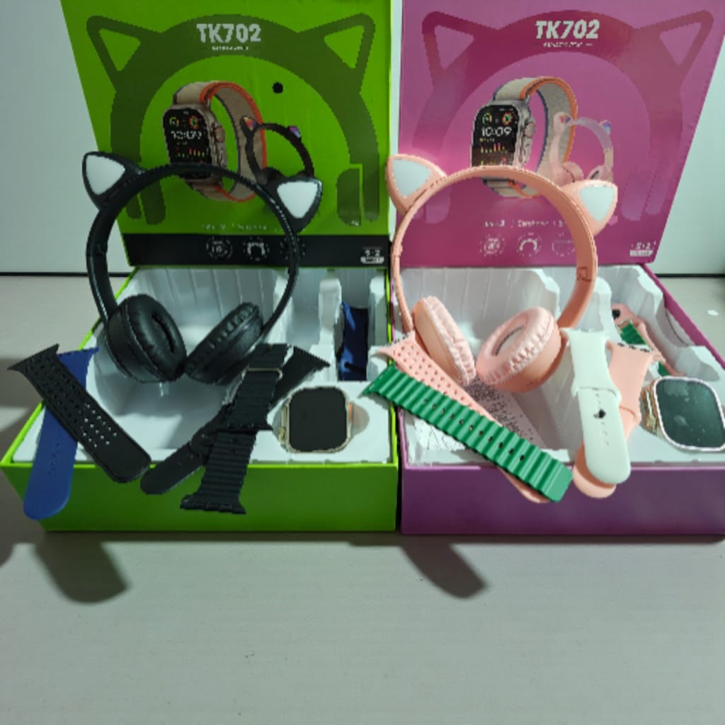 Smartwatch + Auricular vincha gatito