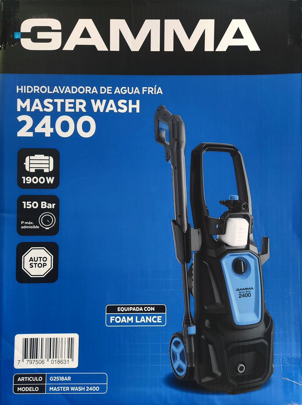 HIDROLAVADORA GAMMA MASTER WASH 2400 WATTS